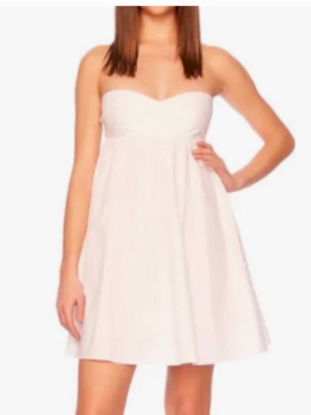 Susana Monaco Strapless Cotton Poplin Babydoll Dress